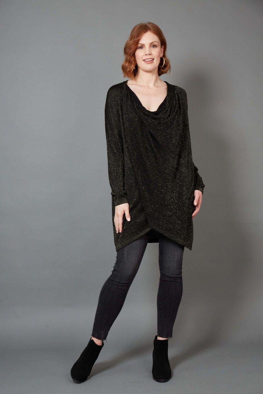 Women Eb & Ive | Eb & Ive Tyra Cowl Knit In Ebony