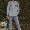 Women New London Jeans | New London Jeans Lilley Shacket In Denim