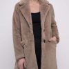 Women Ping Pong | Ping Pong Faux Fur Long Coat In Latte