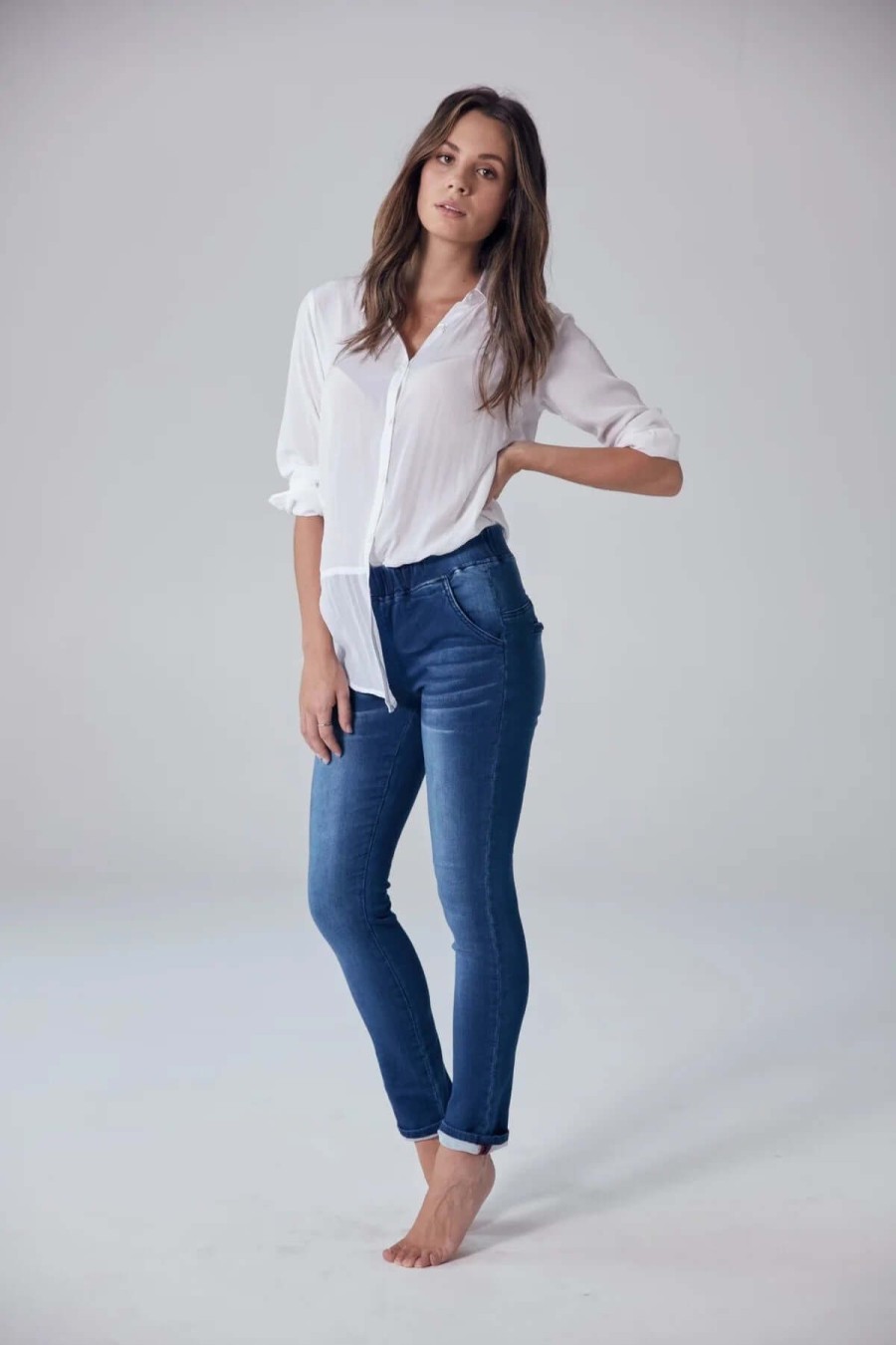 Women New London Jeans | New London Jeans Heathrow Hybrid In Denim