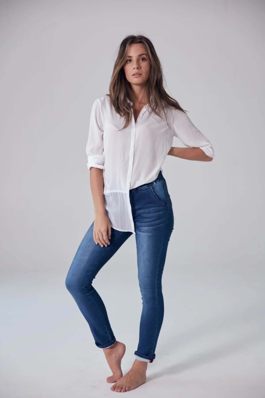 Women New London Jeans | New London Jeans Heathrow Hybrid In Denim